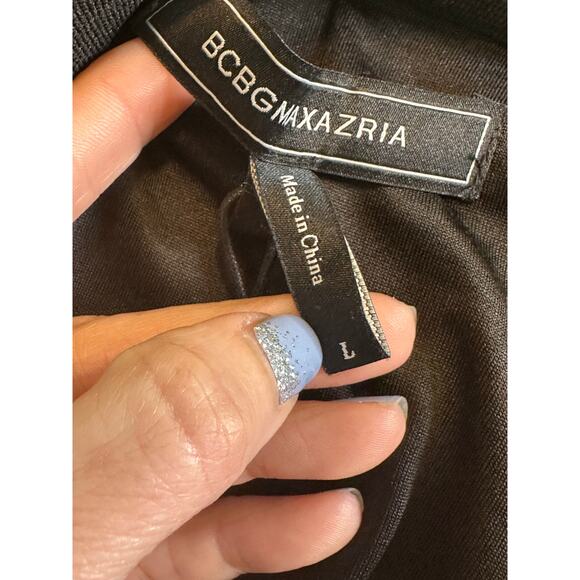 BCBGMaxAzria black metallic fringe skirt size large - Picture 3 of 14